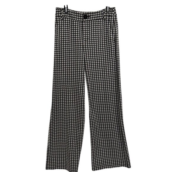 Cabi Women's Black‎ and White Houndstooth Wide Leg Pants Size 4 - Picture 1 of 9